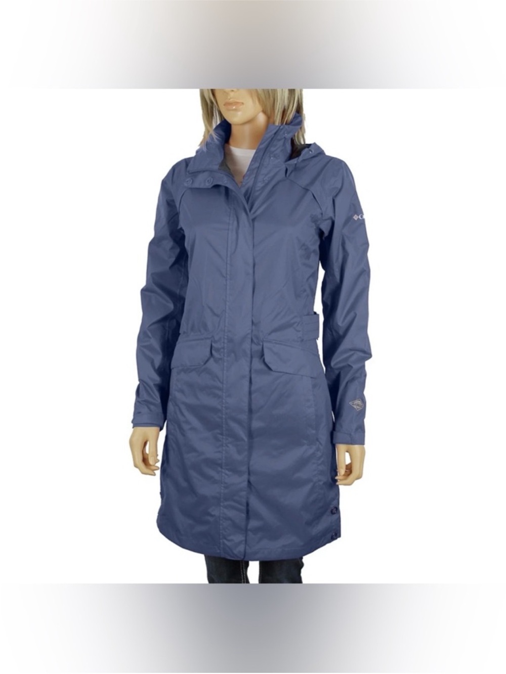 Columbia Women's Navy Blue Hooded Trench Coat
